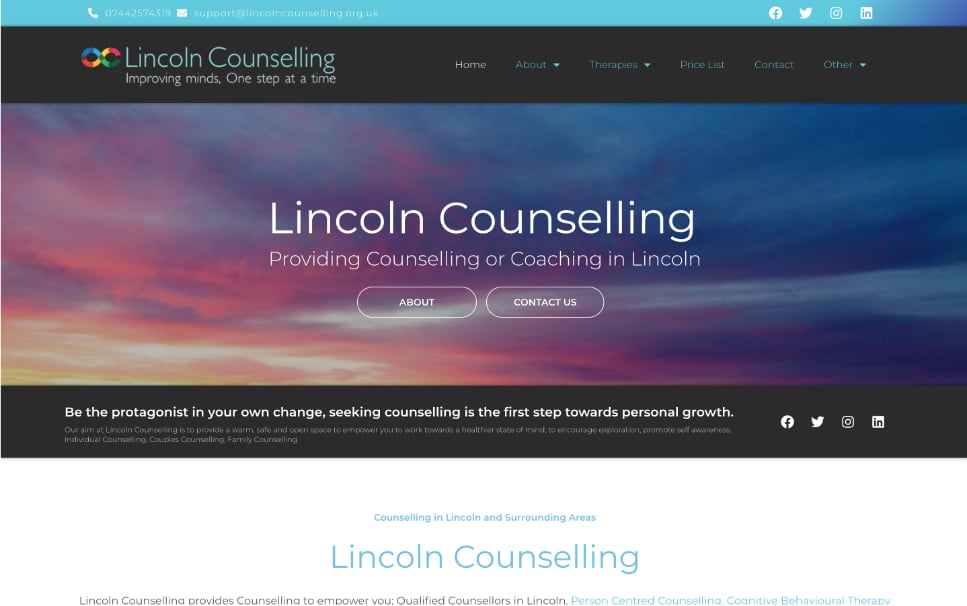 Lincoln Counselling Web design