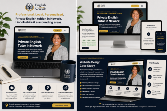English Tutor Lincolnshire website design by Swarming Bee
