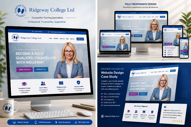 Ridgeway College Website Design by Swarming Bee